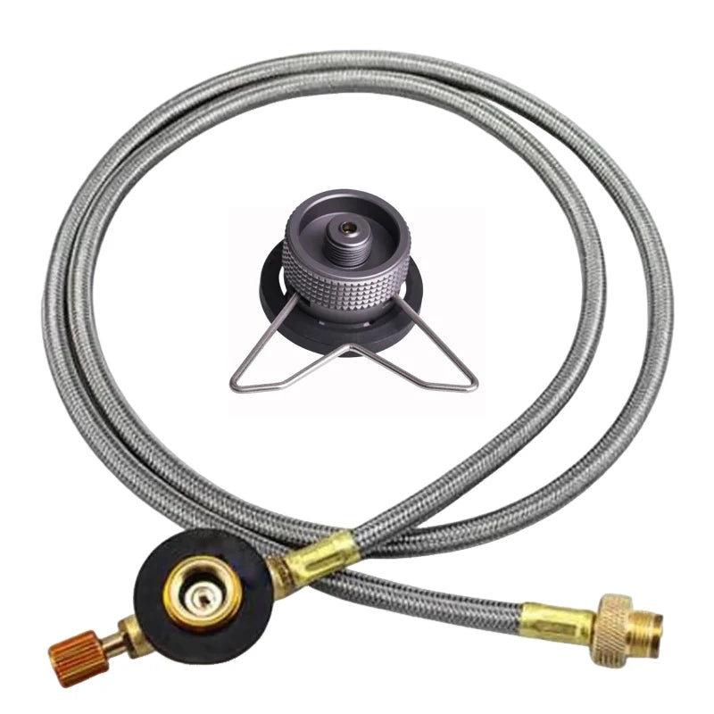 Pandatour Campingowy Adapter do Kuchenki Gazowej Butan Adapter Wąż Przedłużający Rozdzielacz Kuchenki Konwerter Wąż Przyłączeniowy Adapter do Butli Gazowej Sprzęt