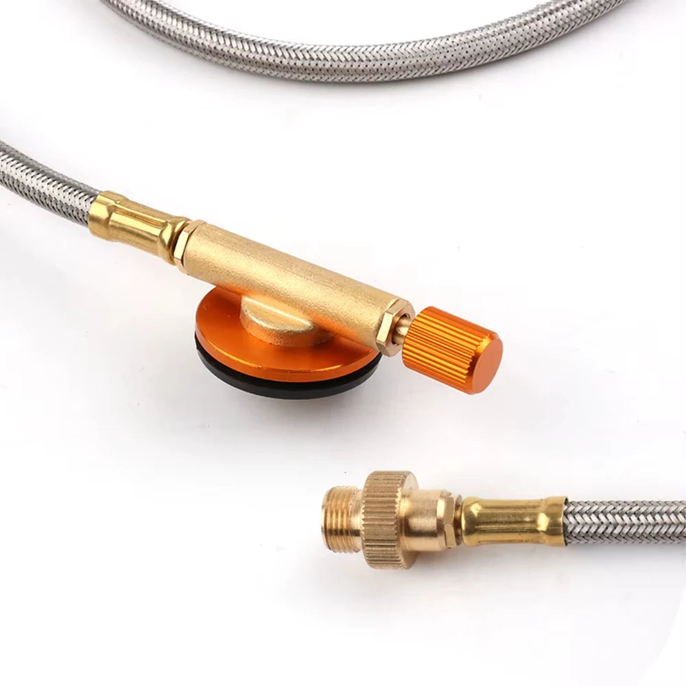 Pandatour Campingowy Adapter do Kuchenki Gazowej Butan Adapter Wąż Przedłużający Rozdzielacz Kuchenki Konwerter Wąż Przyłączeniowy Adapter do Butli Gazowej Sprzęt