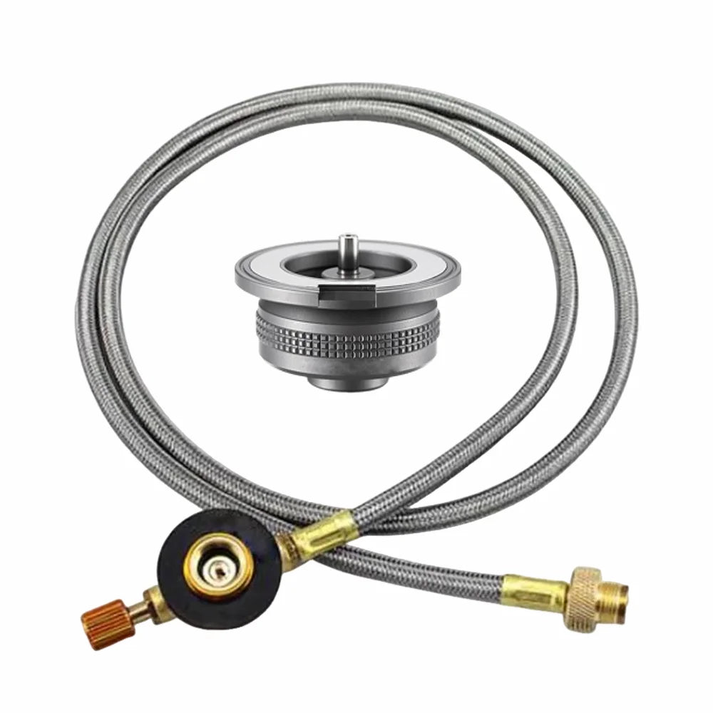 Pandatour Campingowy Adapter do Kuchenki Gazowej Butan Adapter Wąż Przedłużający Rozdzielacz Kuchenki Konwerter Wąż Przyłączeniowy Adapter do Butli Gazowej Sprzęt
