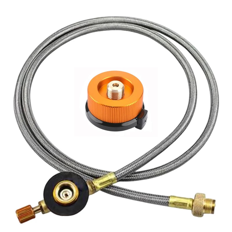 Pandatour Campingowy Adapter do Kuchenki Gazowej Butan Adapter Wąż Przedłużający Rozdzielacz Kuchenki Konwerter Wąż Przyłączeniowy Adapter do Butli Gazowej Sprzęt