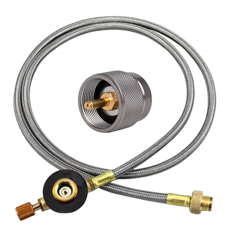 Pandatour Campingowy Adapter do Kuchenki Gazowej Butan Adapter Wąż Przedłużający Rozdzielacz Kuchenki Konwerter Wąż Przyłączeniowy Adapter do Butli Gazowej Sprzęt