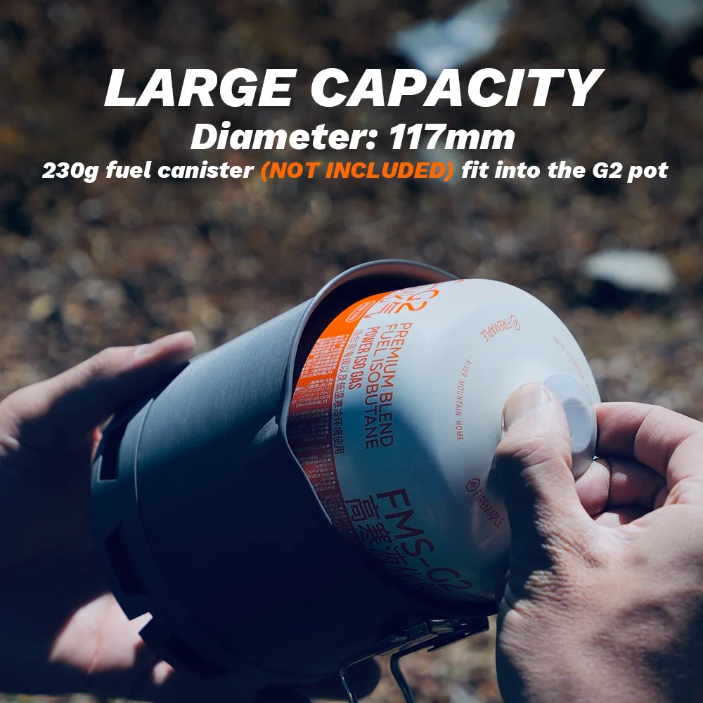 Fire-Maple G2 Petrel Ultralight Pot Lekki garnek turystyczny z wymiennikiem ciepła o wysokiej wydajności do wędrówek, podróży i biwakowania, 750 ml