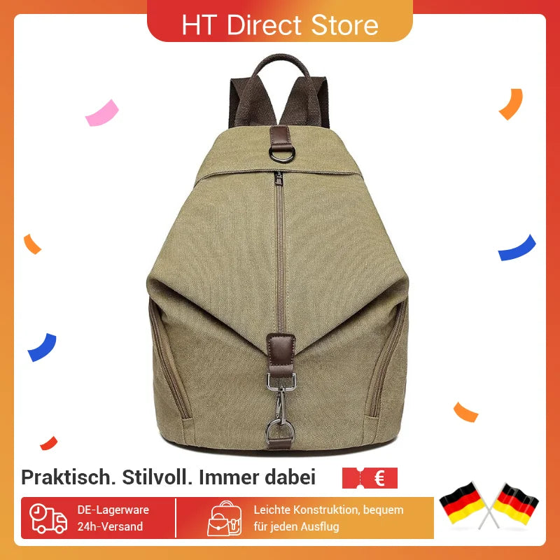Plecak płócienny KONO DAMSKI, w stylu vintage, torba na ramię, duży plecak podróżny na podróże, na zewnątrz i do szkoły