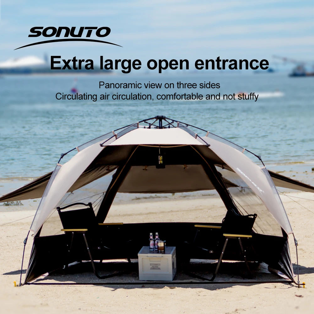 Sonuto Outdoor Namiot Kempingowy 3-4-osobowy Jednodotykowy Szybkie Automatyczne Rozkładanie