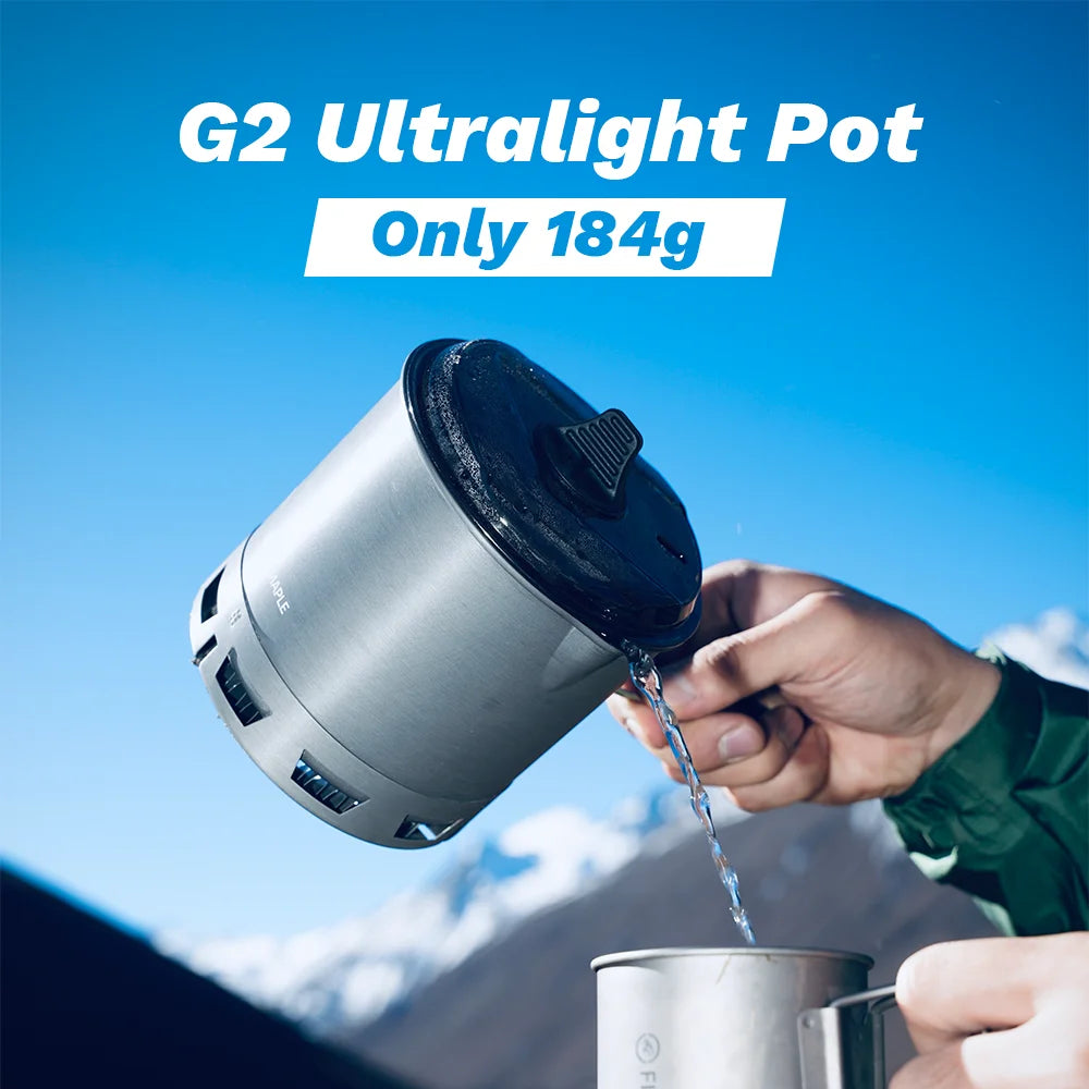 Fire-Maple G2 Petrel Ultralight Pot Lekki garnek turystyczny z wymiennikiem ciepła o wysokiej wydajności do wędrówek, podróży i biwakowania, 750 ml