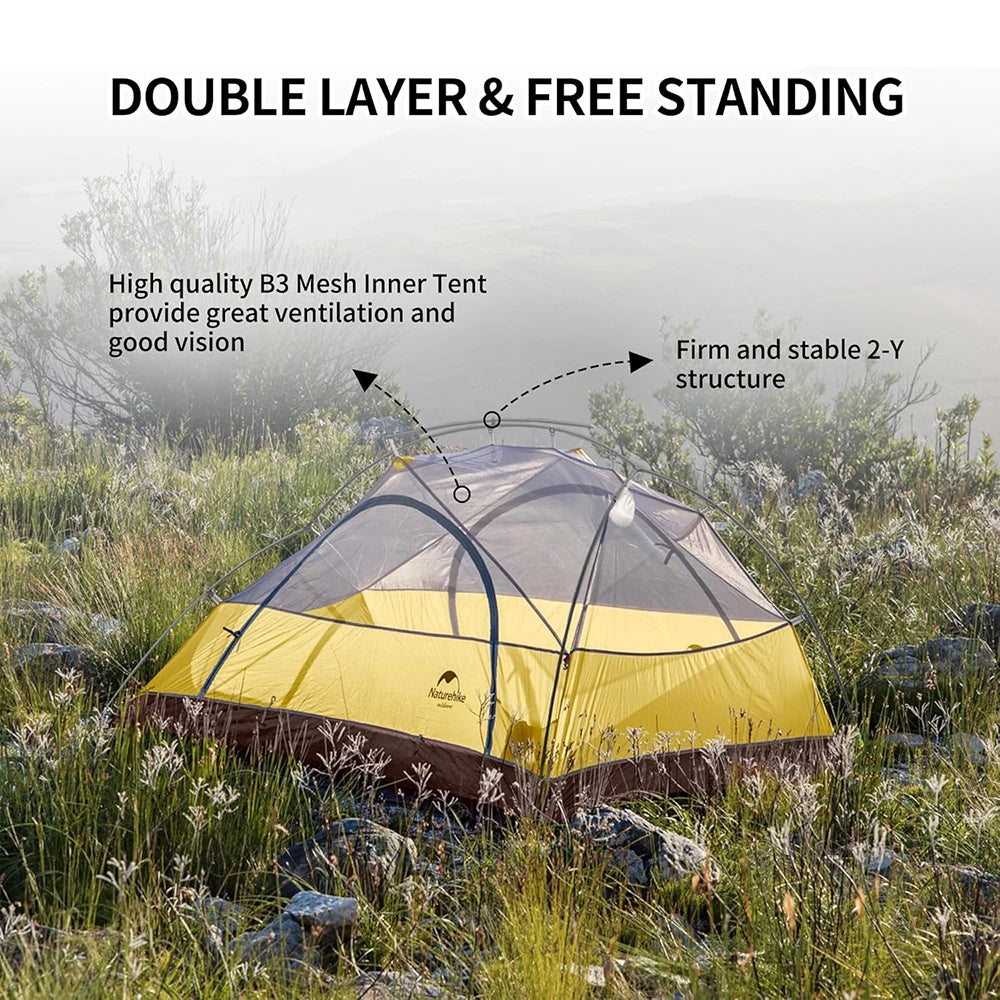 Namiot Naturehike Star-River Ultralight Wodoodporny 2-osobowy Całoroczny Namiot Podróżny na Kemping Wędkowanie z Podwójnymi Warstwami