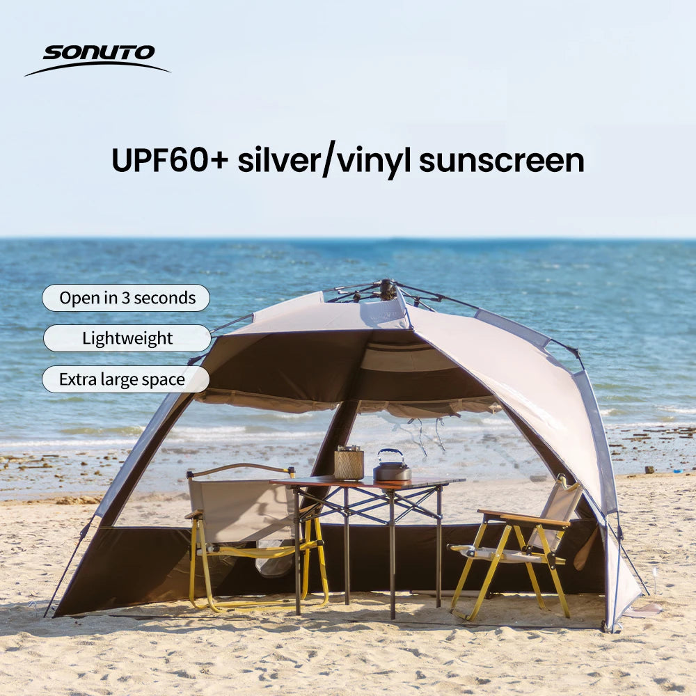 Sonuto Outdoor Namiot Kempingowy 3-4-osobowy Jednodotykowy Szybkie Automatyczne Rozkładanie