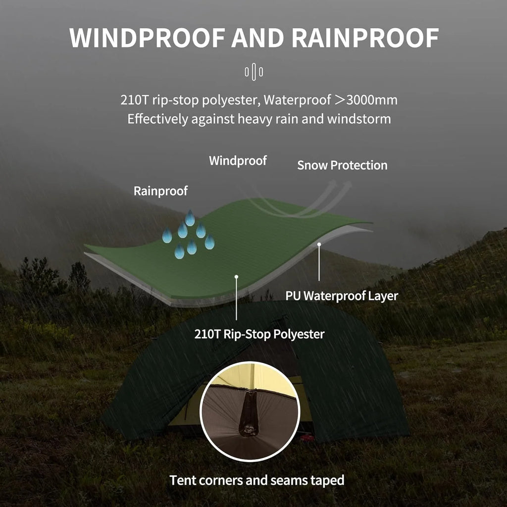 Namiot Naturehike Star-River Ultralight Wodoodporny 2-osobowy Całoroczny Namiot Podróżny na Kemping Wędkowanie z Podwójnymi Warstwami