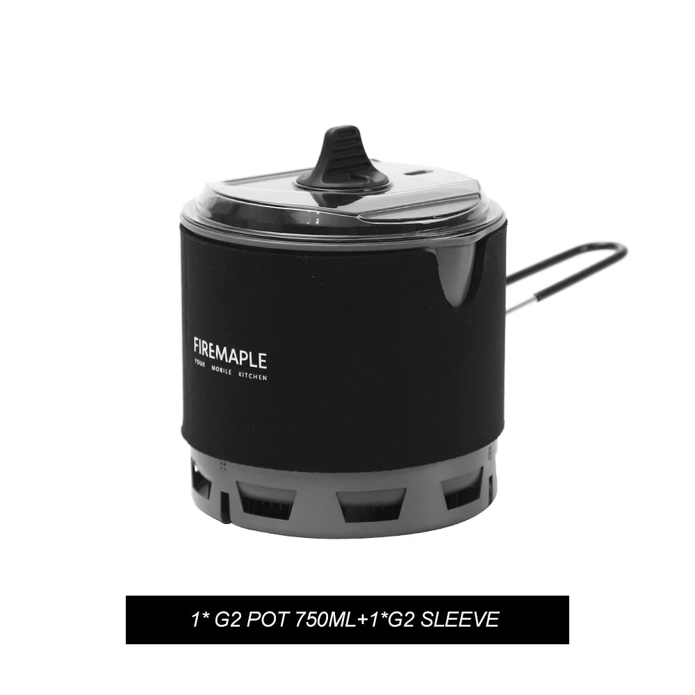 Fire-Maple G2 Petrel Ultralight Pot Lekki garnek turystyczny z wymiennikiem ciepła o wysokiej wydajności do wędrówek, podróży i biwakowania, 750 ml