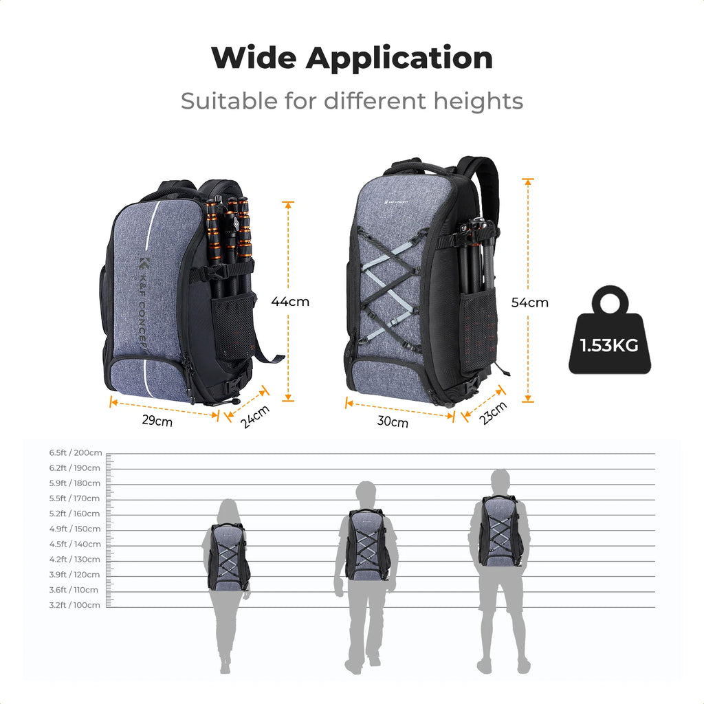 K&F CONCEPT Duży plecak fotograficzny 32 l/25 l