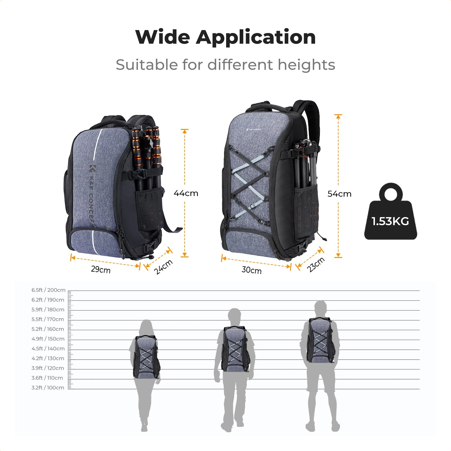 K&F CONCEPT Duży plecak fotograficzny 32 l/25 l