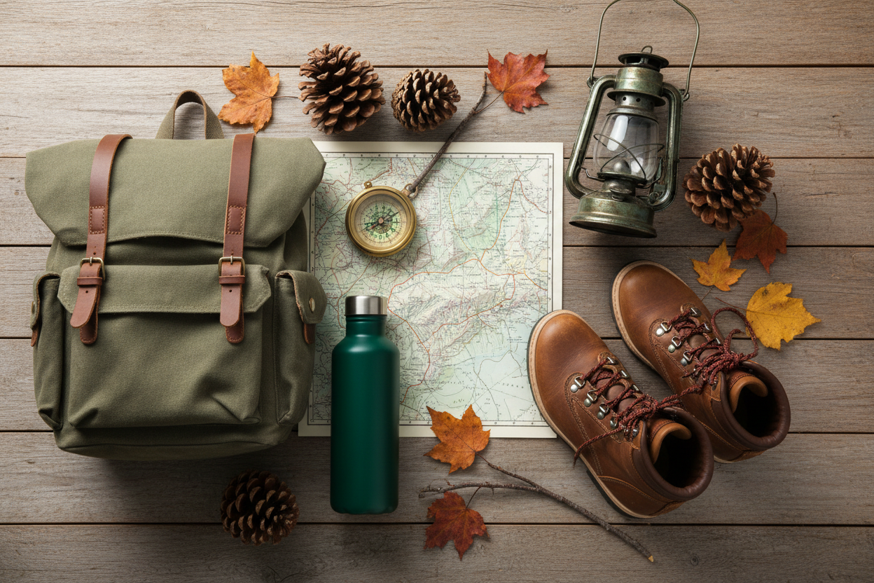 Camping Gear Flat Lay